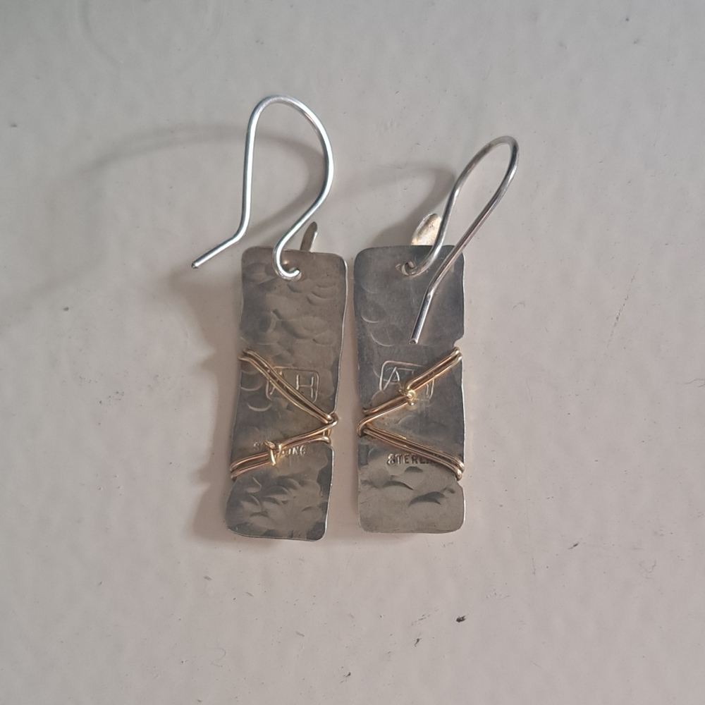 Anne Hellman Sterling Silver and Gold-Tone Earrings - Picture 3 of 3